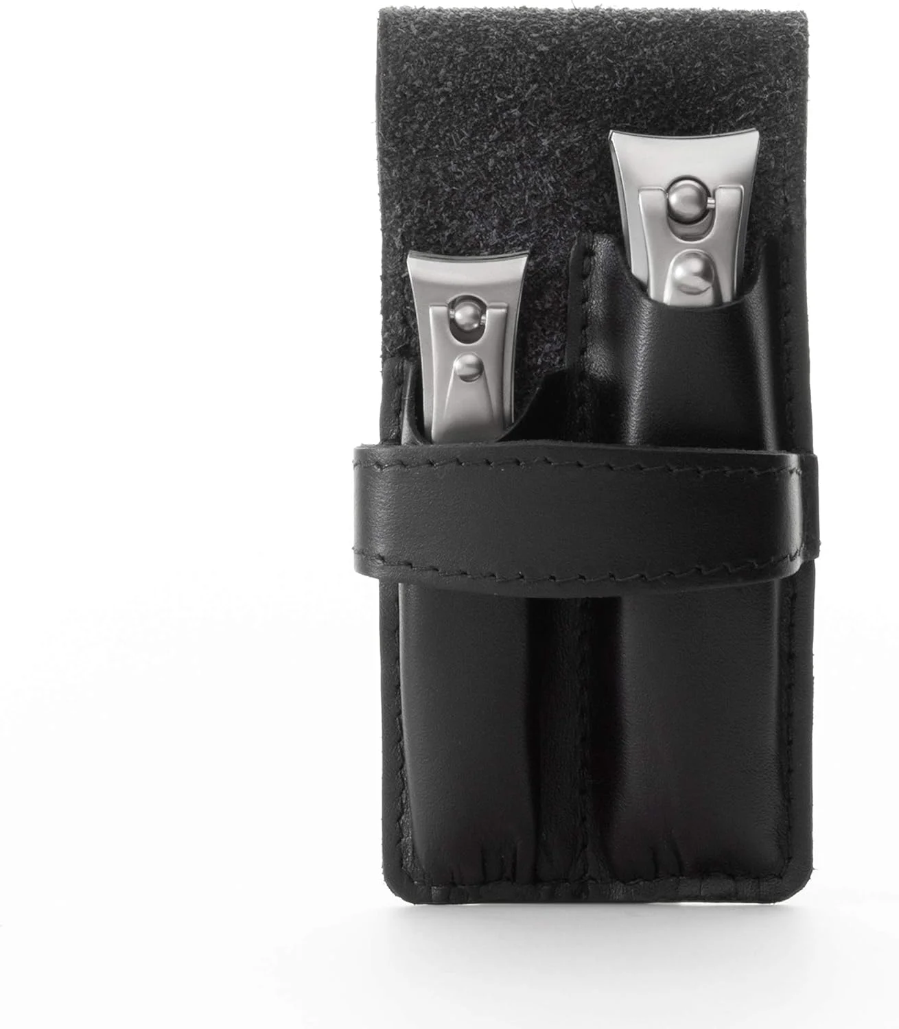 ست ناخن گیر GERMANIKURE در کیف چرمی مشکی – ساخت اخلاقی در سولینگن آلمان، ابزارهای فولاد ضد زنگ FINOX – کیت مانیکور و پدیکور با کیفیت حرفه ای