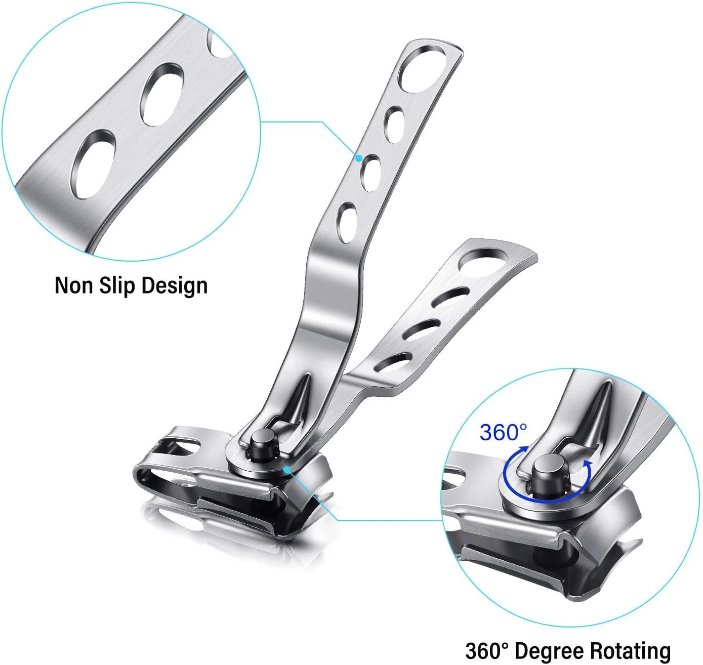 ست سوهان و ناخن گیر Mudder، شامل 3 عدد ناخن گیر با سر چرخان 360 درجه، جنس استیل ضد زنگ، مناسب برای مراقبت از دست و پا و مانیکور
