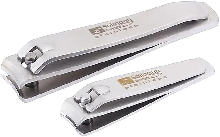 ست دو عددی ناخن گیر سولینگن | ابزار تیز حرفه ای | ساخته شده از فلز استیل ضد زنگ در آلمان | کیت مانیکور و پدیکور مراقبت از ناخن انگشتان دست و پا برای زنان، مردان و نوزاد ست دو عددی ناخن گیر سولینگن | ابزار تیز حرفه ای | ساخته شده از فلز استیل ضد زنگ در آلمان | کیت مانیکور و پدیکور مراقبت از ناخن انگشتان دست و پا برای زنان، مردان و نوزاد