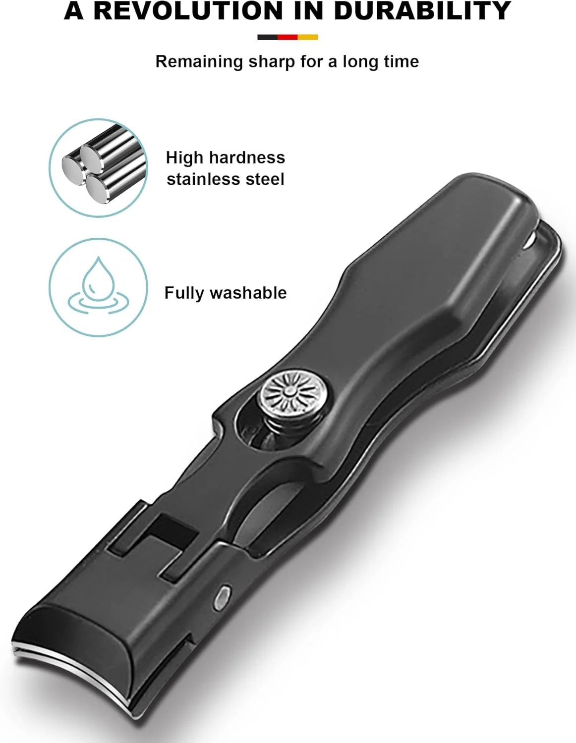 ست ناخن گیر Homarket، ناخن گیرهای تیز از جنس استیل ضد زنگ به همراه سوهان ناخن و جعبه فلزی، ناخن گیر برای ناخن های ضخیم، مناسب برای آقایان، بانوان و بزرگسالان (مشکی) ست ناخن گیر Homarket، ناخن گیرهای تیز از جنس استیل ضد زنگ به همراه سوهان ناخن و جعبه فلزی، ناخن گیر برای ناخن های ضخیم، مناسب برای آقایان، بانوان و بزرگسالان (مشکی)