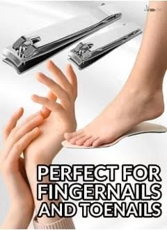 ناخن گیر حرفه ای استیل ضد زنگ سنگین - مناسب برای خانم ها، آقایان، کودکان - ایده آل برای پدیکور و مانیکور (نقره ای) ناخن گیر حرفه ای استیل ضد زنگ سنگین - مناسب برای خانم ها، آقایان، کودکان - ایده آل برای پدیکور و مانیکور (نقره ای)