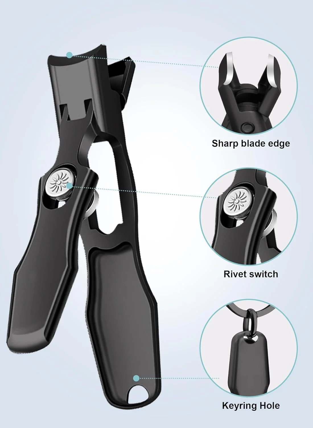 ست ناخن گیر Homarket، ناخن گیرهای تیز از جنس استیل ضد زنگ به همراه سوهان ناخن و جعبه فلزی، ناخن گیر برای ناخن های ضخیم، مناسب برای آقایان، بانوان و بزرگسالان (مشکی) ست ناخن گیر Homarket، ناخن گیرهای تیز از جنس استیل ضد زنگ به همراه سوهان ناخن و جعبه فلزی، ناخن گیر برای ناخن های ضخیم، مناسب برای آقایان، بانوان و بزرگسالان (مشکی)