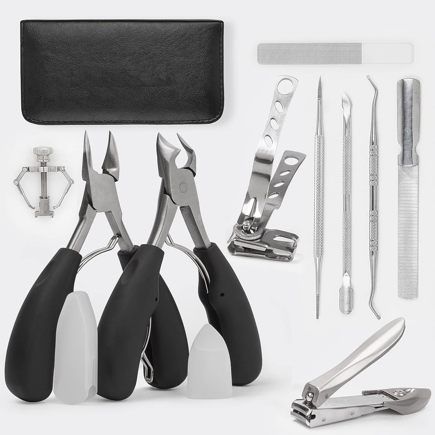 ناخن گیر انگشت شست پا MAKINGTEC برای ناخن های ضخیم، ناخن گیر پا برای مردان، حرفه ای و بزرگسالان - دسته با طراحی ارگونومیک، فولاد ضد زنگ، ست مانیکور (10 تکه) ناخن گیر انگشت شست پا MAKINGTEC برای ناخن های ضخیم، ناخن گیر پا برای مردان، حرفه ای و بزرگسالان - دسته با طراحی ارگونومیک، فولاد ضد زنگ، ست مانیکور (10 تکه)