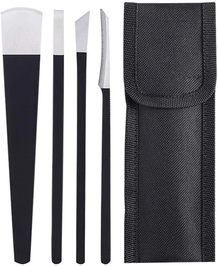 ست ابزار پدیکور MAKINGTEC، 4 تکه چاقوی استیل ضد زنگ حرفه ای برای ناخن پا به همراه کیف نگهداری، چاقوهای ناخن، از بین برنده پوست مرده برای اصلاح ناخن پا ست ابزار پدیکور MAKINGTEC، 4 تکه چاقوی استیل ضد زنگ حرفه ای برای ناخن پا به همراه کیف نگهداری، چاقوهای ناخن، از بین برنده پوست مرده برای اصلاح ناخن پا