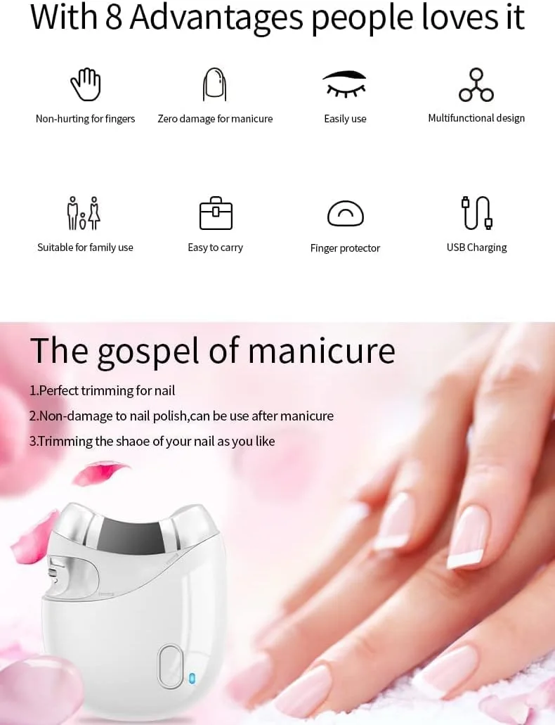 ناخن گیر اتوماتیک MAKINGTEC با چرخ سنباده، محفظه نگهداری خرده ناخن، بدون آسیب رساندن به ناخن های تیز، ماشین اصلاح ناخن برقی ایمن (سفید) ناخن گیر اتوماتیک MAKINGTEC با چرخ سنباده، محفظه نگهداری خرده ناخن، بدون آسیب رساندن به ناخن های تیز، ماشین اصلاح ناخن برقی ایمن (سفید)