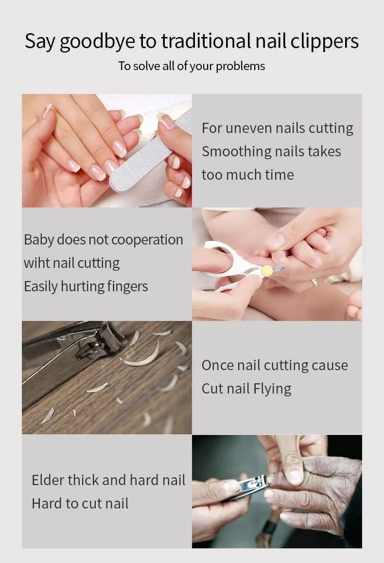 ناخن گیر اتوماتیک MAKINGTEC با چرخ سنباده، محفظه نگهداری خرده ناخن، بدون آسیب رساندن به ناخن های تیز، ماشین اصلاح ناخن برقی ایمن (سفید) ناخن گیر اتوماتیک MAKINGTEC با چرخ سنباده، محفظه نگهداری خرده ناخن، بدون آسیب رساندن به ناخن های تیز، ماشین اصلاح ناخن برقی ایمن (سفید)