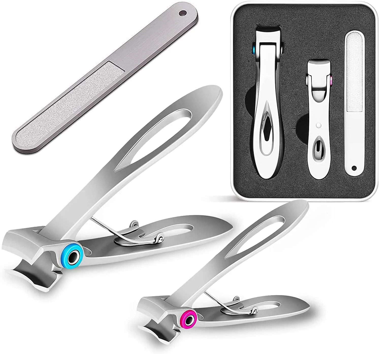 ست ناخن گیر Excefore - دهانه پهن برای ناخن های ضخیم، ناخن گیرهای استیل ضد زنگ سنگین با سوهان ناخن برای سالمندان، مردان، زنان (ست 3 عددی) ست ناخن گیر Excefore - دهانه پهن برای ناخن های ضخیم، ناخن گیرهای استیل ضد زنگ سنگین با سوهان ناخن برای سالمندان، مردان، زنان (ست 3 عددی)