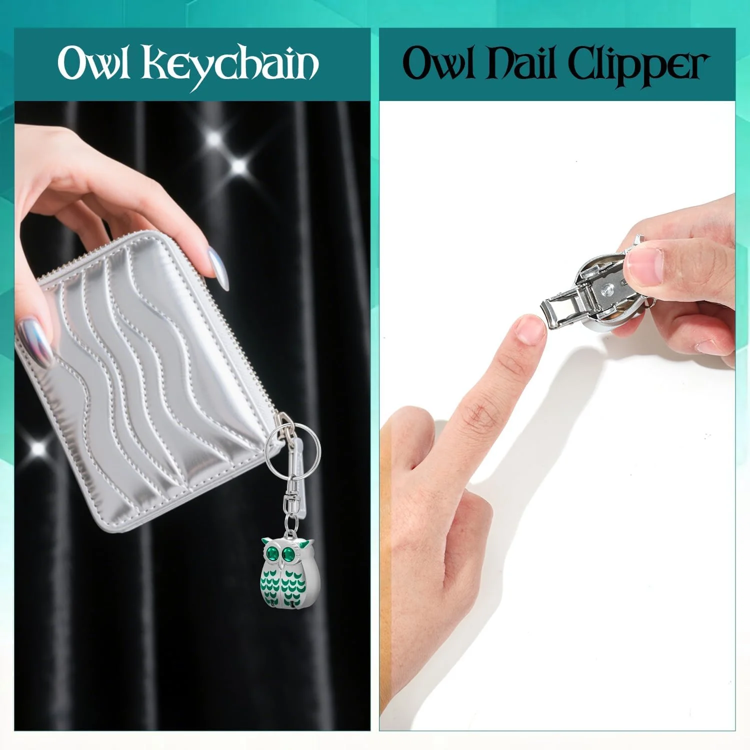 جاکلیدی ناخن گیر مینیاتوری جغد - ناخن گیر تاشو استیل ضد زنگ جیبی با سوهان ناخن داخلی، ابزار آرایشی مسافرتی جمع و جور، آویز حلقه کلید فلزی برای خانم ها (سبز) جاکلیدی ناخن گیر مینیاتوری جغد - ناخن گیر تاشو استیل ضد زنگ جیبی با سوهان ناخن داخلی، ابزار آرایشی مسافرتی جمع و جور، آویز حلقه کلید فلزی برای خانم ها (سبز)