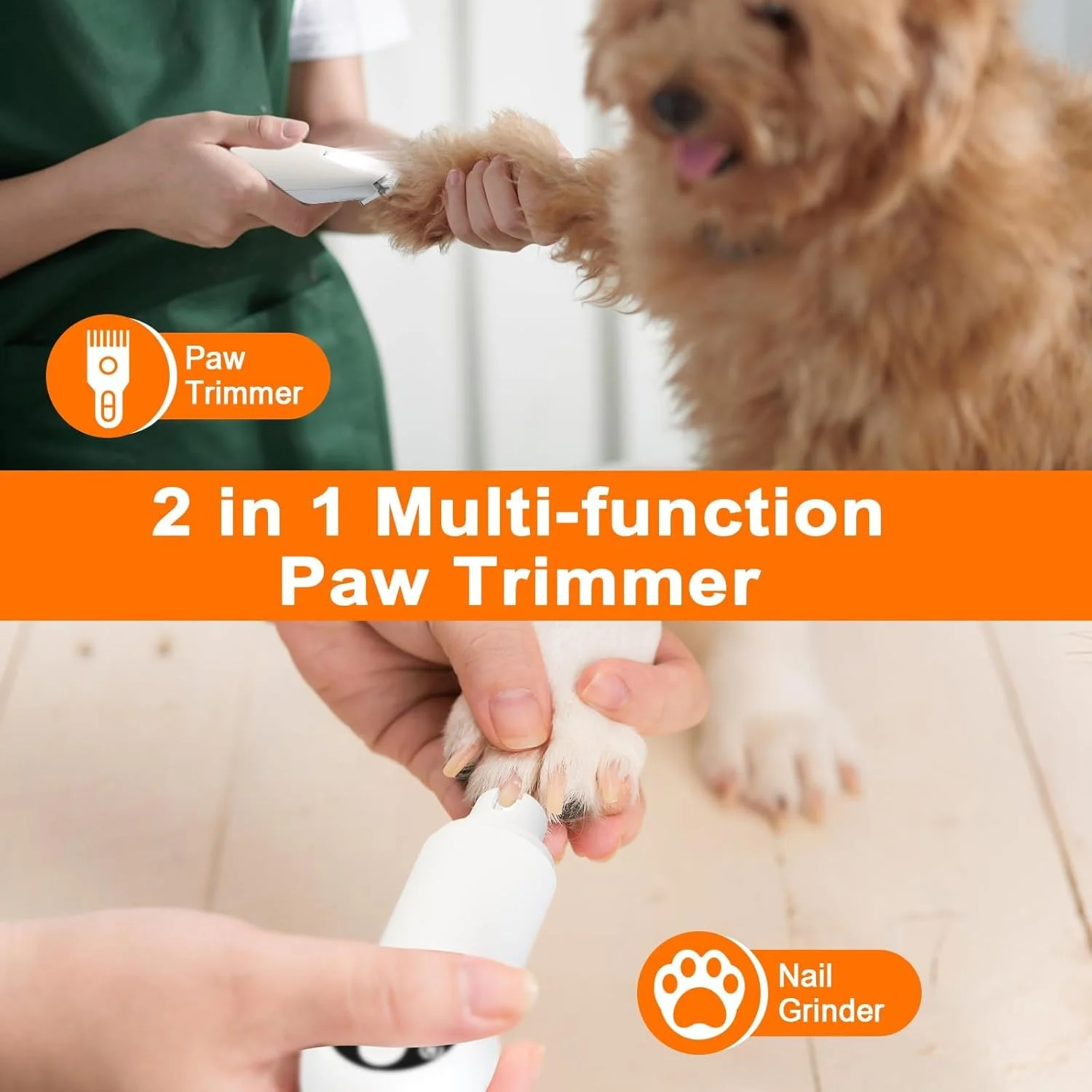 ست اصلاح ناخن و موی سگ با چراغ LED، کیت آرایش بی سیم برقی 2 در 1، دستگاه سنگ زنی بی صدا برای سگ های کوچک، متوسط و بزرگ، ماشین اصلاح موی گربه برای پنجه، چشم ها، گوش ها ست اصلاح ناخن و موی سگ با چراغ LED، کیت آرایش بی سیم برقی 2 در 1، دستگاه سنگ زنی بی صدا برای سگ های کوچک، متوسط و بزرگ، ماشین اصلاح موی گربه برای پنجه، چشم ها، گوش ها