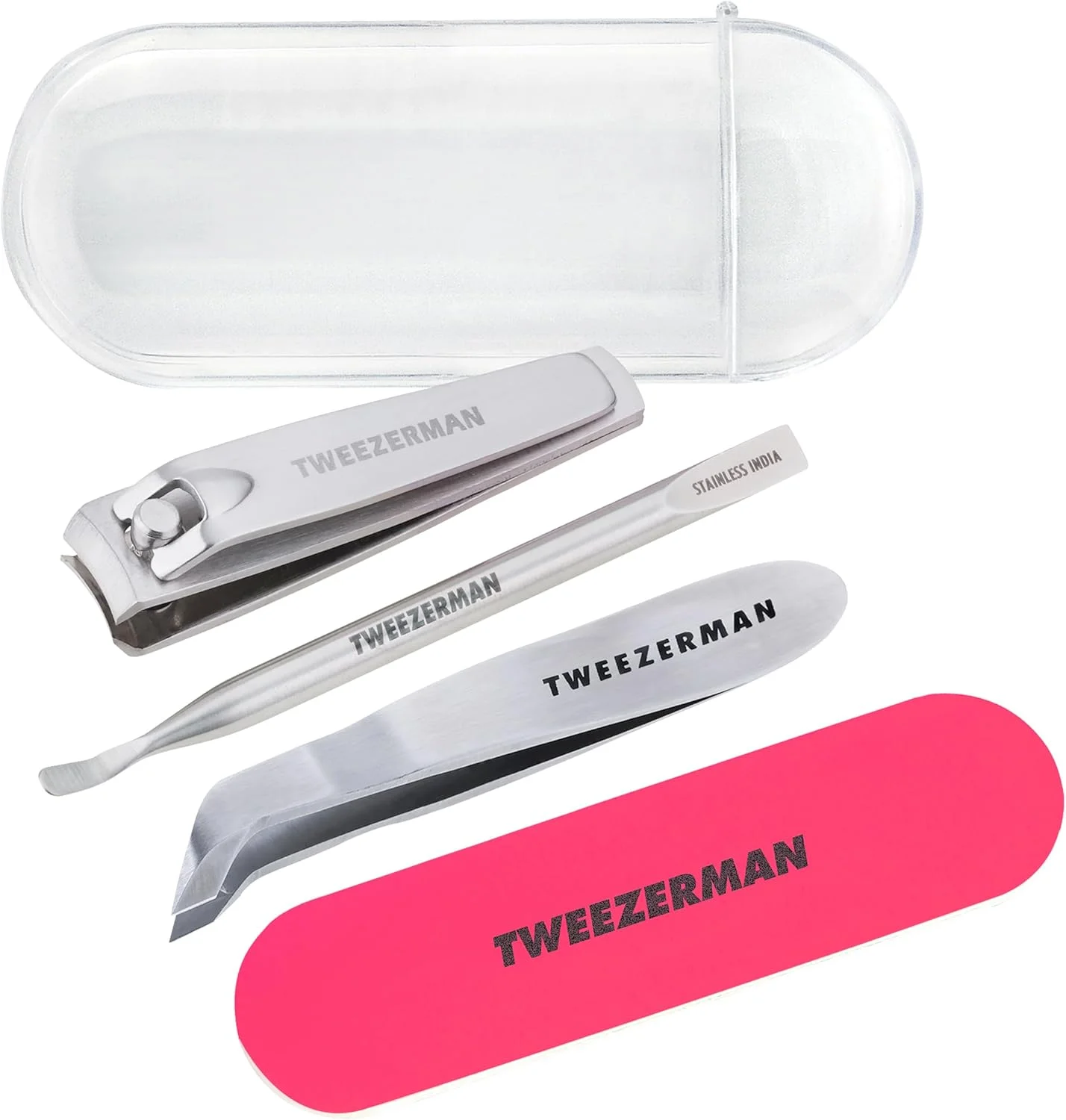 مجموعه نجات ناخن نئون مینی تویزرمن، شامل ابزارهای ضروری مانیکور برای مرتب کردن و شکل دادن دقیق ناخن ها و کوتیکول ها. این مجموعه قابل حمل برای مسافرت یا ترمیم ناخن در حرکت عالی است. دارای کیف نگهداری. مجموعه نجات ناخن نئون مینی تویزرمن، شامل ابزارهای ضروری مانیکور برای مرتب کردن و شکل دادن دقیق ناخن ها و کوتیکول ها. این مجموعه قابل حمل برای مسافرت یا ترمیم ناخن در حرکت عالی است. دارای کیف نگهداری.