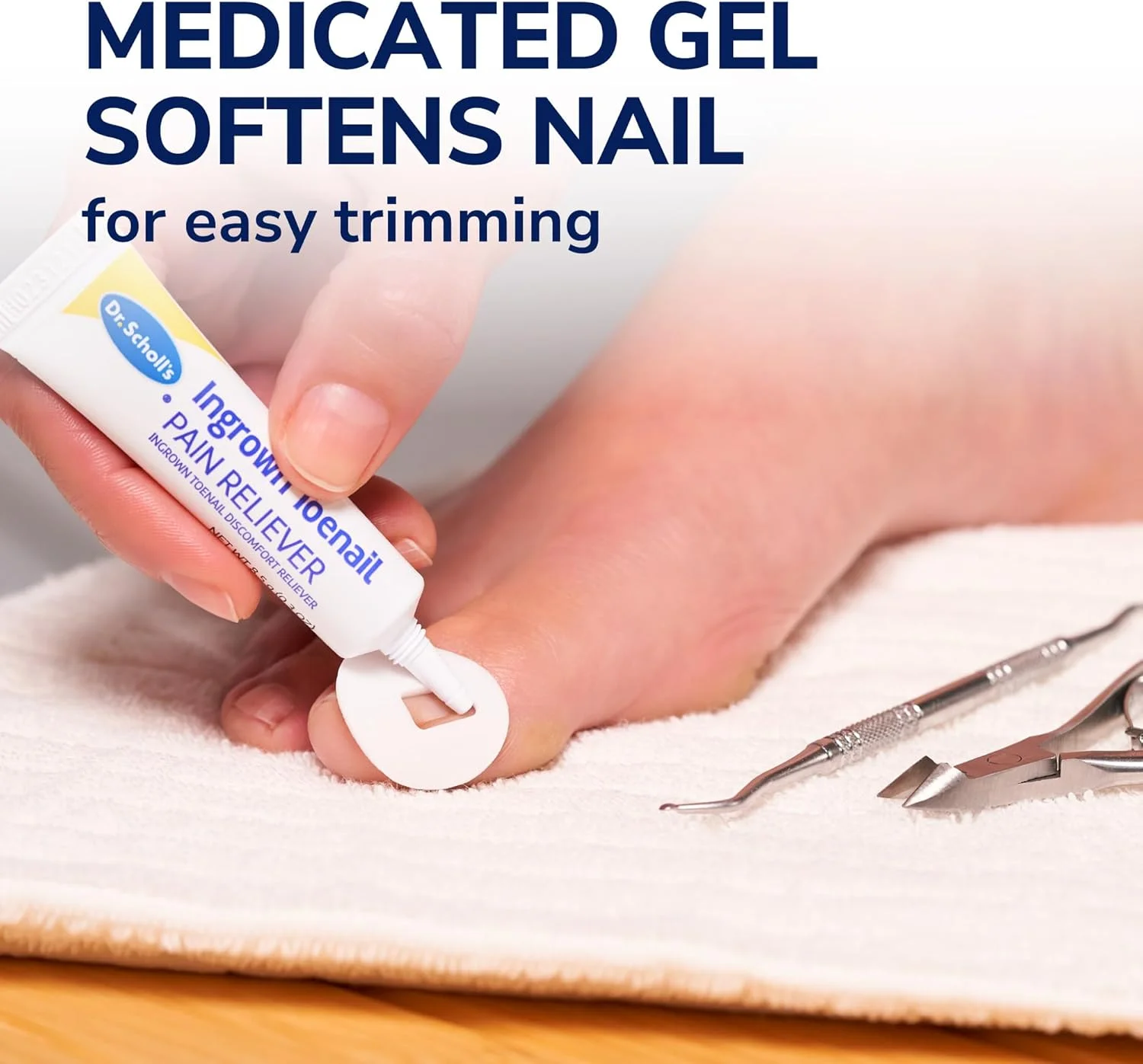 کیت درمان و تسکین درد ناخن فرورفته دکتر شولز، 8.5 گرم // تنها درمان بدون نسخه که ثابت شده درد ناخن فرورفته را تسکین می دهد - شامل ژل دارویی + حلقه های فومی + بانداژ + ابزار قیچی و فشار دهنده