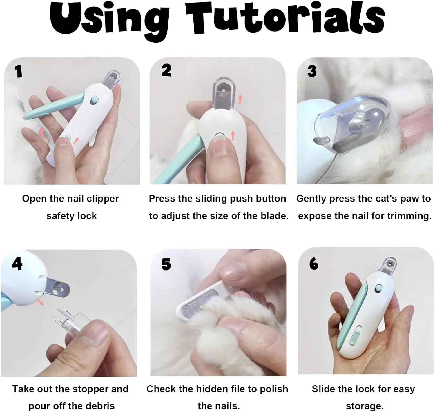 ناخن گیر گربه برای کوتاه کردن ملایم، اندازه قابل تنظیم، تیغه های سوراخ دار گرد، دارای محفظه گرد و غبار، سوهان ناخن مخفی، ابزار پیرایش حیوانات خانگی برای مراقبت ایمن و محبت آمیز (آبی) ناخن گیر گربه برای کوتاه کردن ملایم، اندازه قابل تنظیم، تیغه های سوراخ دار گرد، دارای محفظه گرد و غبار، سوهان ناخن مخفی، ابزار پیرایش حیوانات خانگی برای مراقبت ایمن و محبت آمیز (آبی)