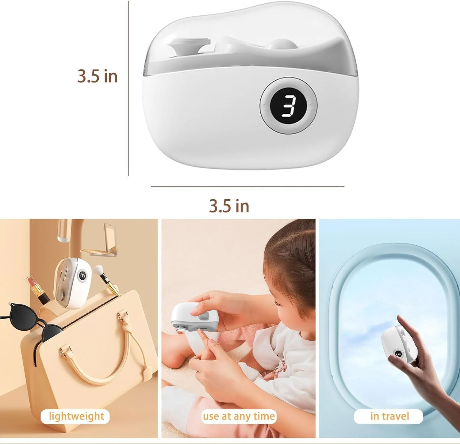 دستگاه سوهان ناخن برقی 3 در 1 KASTWAVE با پولیش و محفظه جمع آوری خرده ناخن، چراغ LED، شارژ USB، 3 سرعت، ناخن گیر اتوماتیک برای بزرگسالان، نوزادان و سالمندان دستگاه سوهان ناخن برقی 3 در 1 KASTWAVE با پولیش و محفظه جمع آوری خرده ناخن، چراغ LED، شارژ USB، 3 سرعت، ناخن گیر اتوماتیک برای بزرگسالان، نوزادان و سالمندان