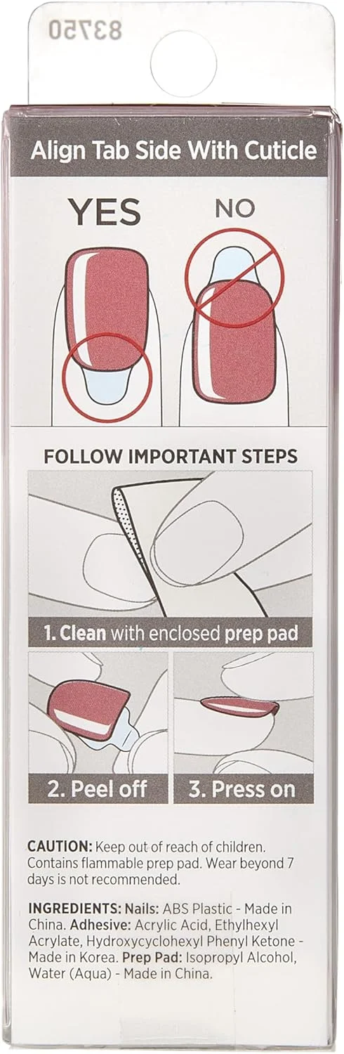 ناخن مصنوعی چسبی رنگی Kiss Impress، ست ناخن ژلی، فناوری Purefit، از پیش چسبیده، "صورتی افلاطونی"، مانیکور رنگی یکدست بدون لاک، شامل پد آماده سازی، سوهان کوچک، چوب کوتیکول و 30 ناخن مصنوعی