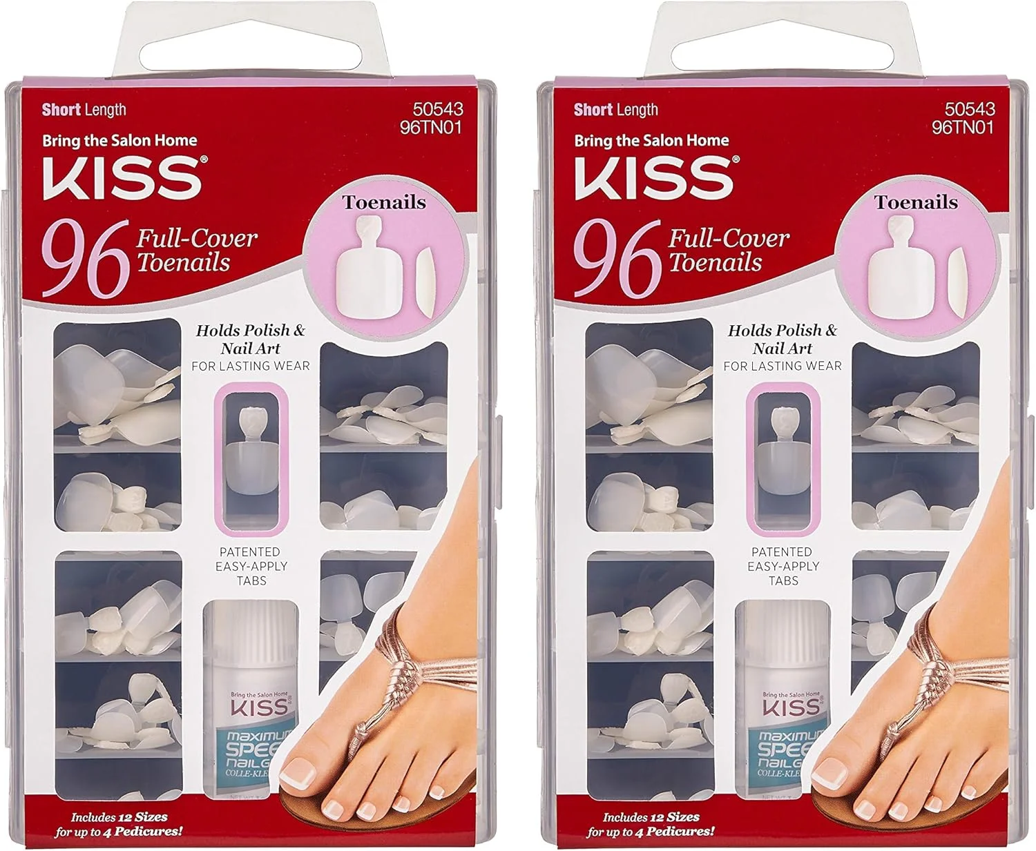 ناخن مصنوعی پا مدل 96 پوشش کامل (2 بسته)