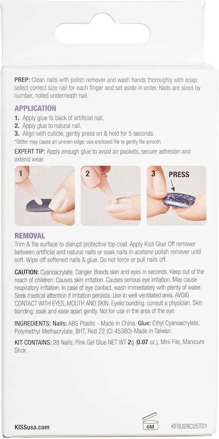 ناخن مصنوعی ژلی فانتزی آماده استفاده، کوتاه، مربعی - حس موقت، ضد لک، ضد آب، بدون نیاز به خشک شدن، بادوام، انعطاف پذیر، مانیکور DIY، کیفیت سالن، ماندگاری طولانی | 28 عدد