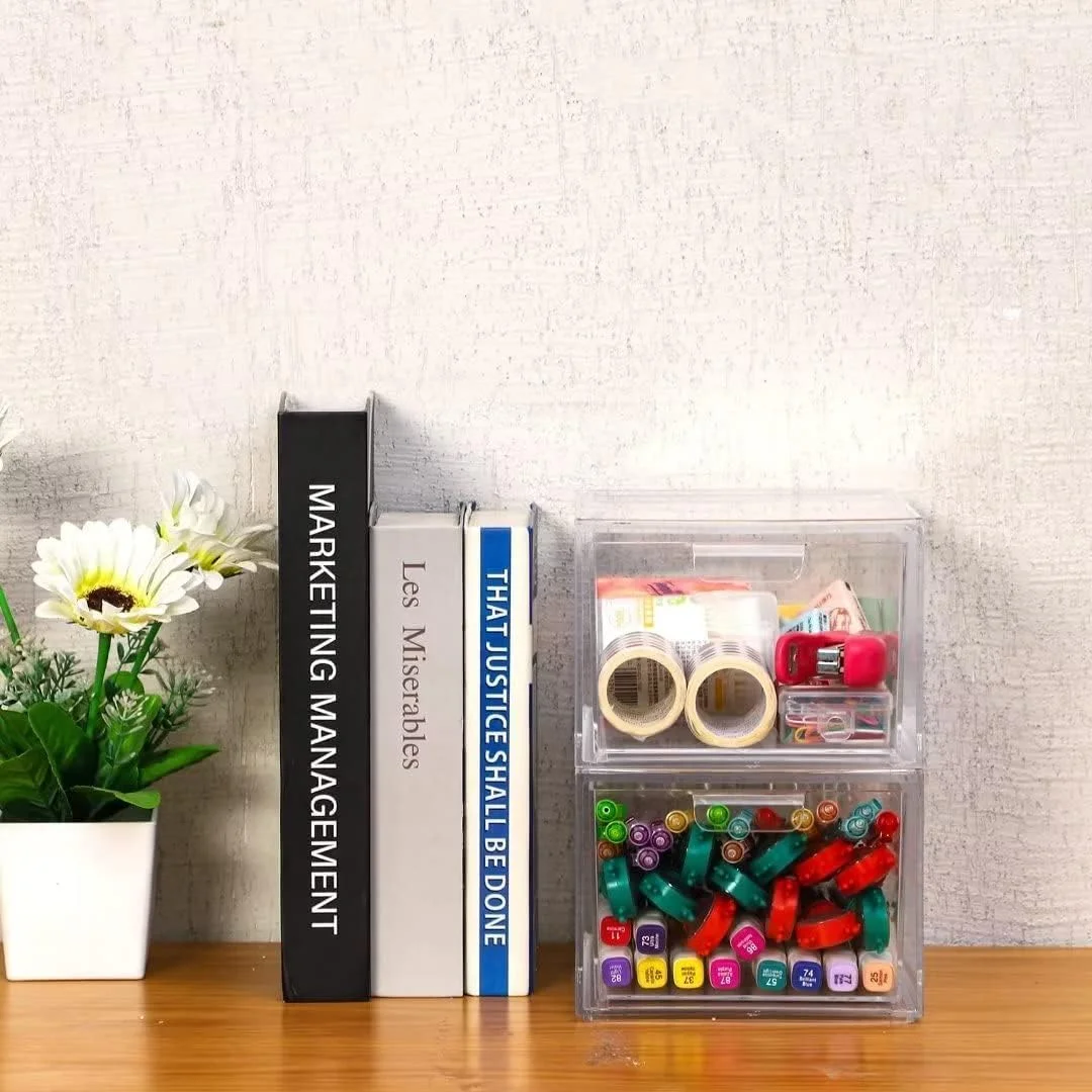 ارگانایزر آرایشی شفاف ترایفی، 2 عددی، جعبه نمایش لوازم آرایشی اکرلیک قابل چیدن برای روشویی، ارگانایزر و کشوهای ذخیره سازی زیر کابینت حمام برای سازماندهی لوازم آرایش، لاک ناخن، دارو و لوازم صنایع دستی ارگانایزر آرایشی شفاف ترایفی، 2 عددی، جعبه نمایش لوازم آرایشی اکرلیک قابل چیدن برای روشویی، ارگانایزر و کشوهای ذخیره سازی زیر کابینت حمام برای سازماندهی لوازم آرایش، لاک ناخن، دارو و لوازم صنایع دستی