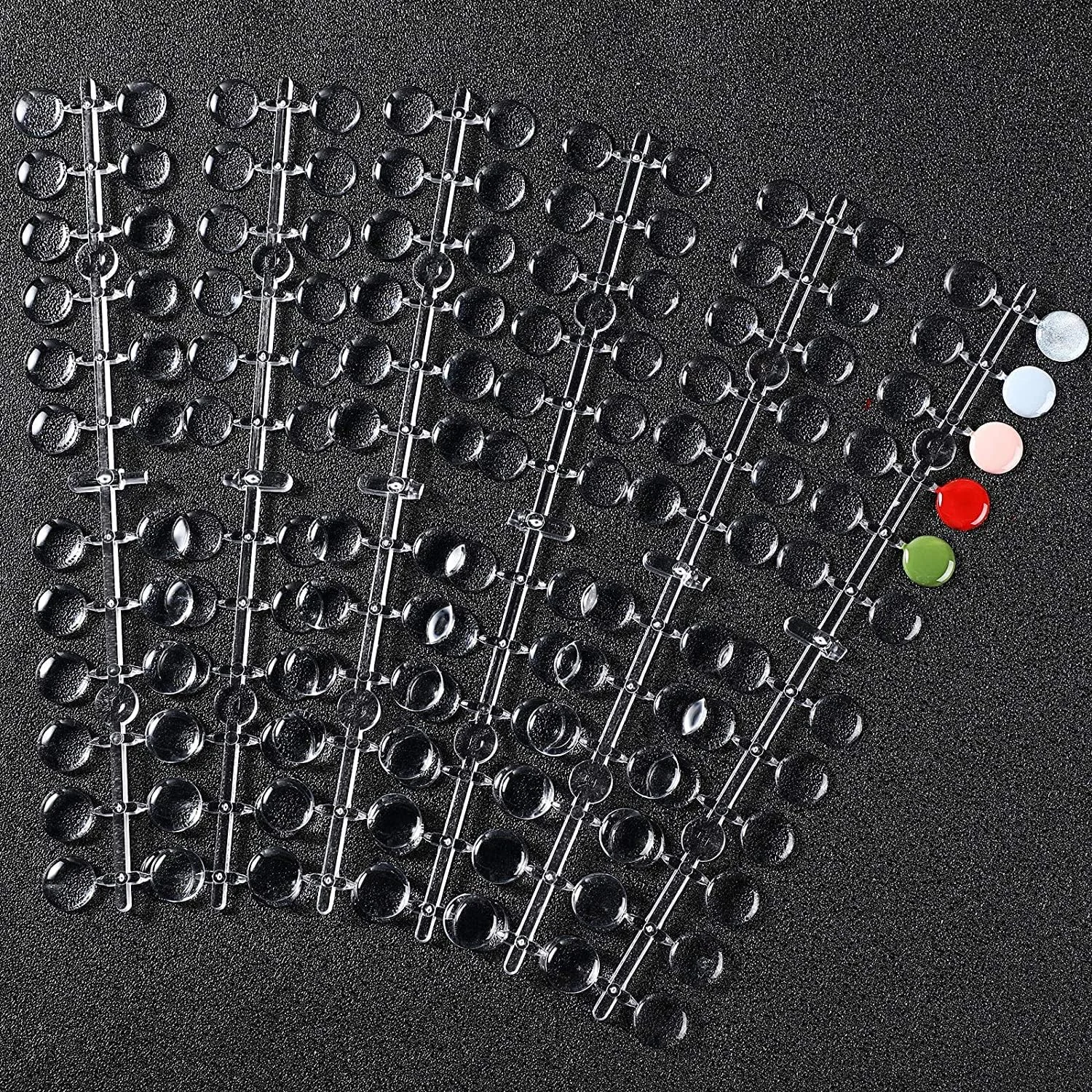 نمایشگر 240 عددی رنگ لاک ناخن، ابزار نمایش رنگ طراحی ناخن، چسب برچسبی برای تمرین و آموزش لاک (شفاف)