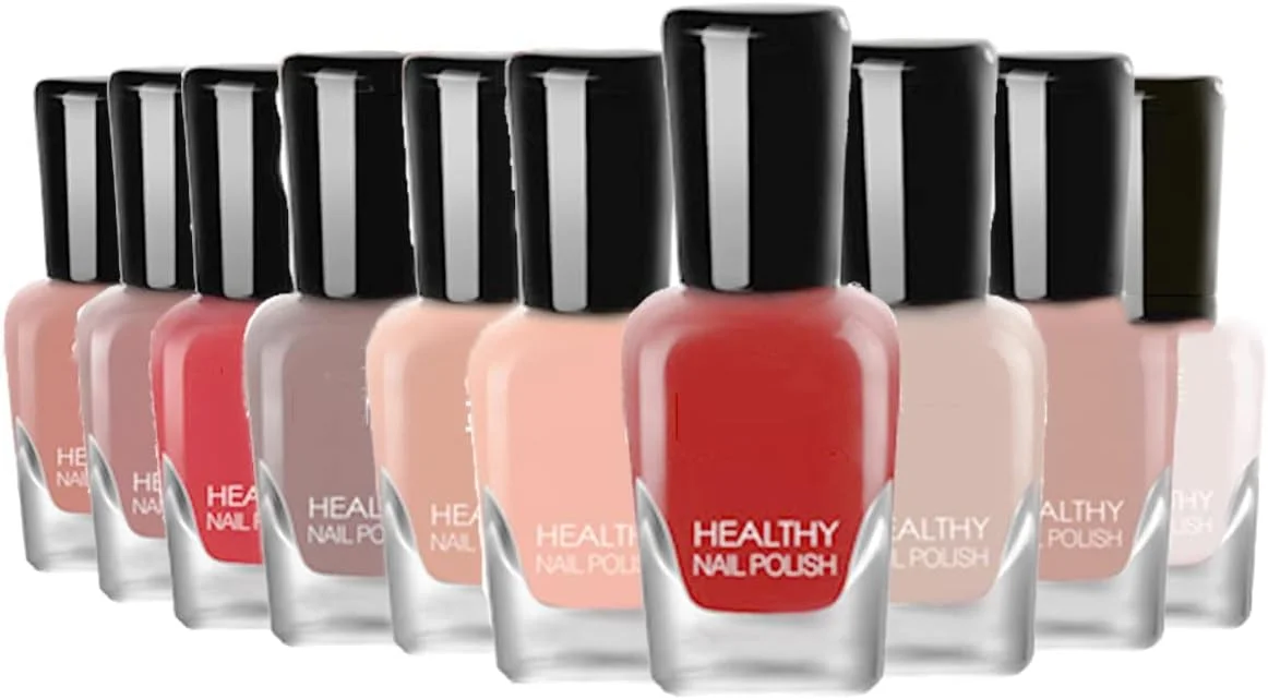 مجموعه لاک ناخن 10 عددی با قابلیت جدا شدن آسان SYOSI، مجموعه لاک ناخن سریع خشک شونده بر پایه آب غیر سمی، لاک ناخن ارگانیک و کاملا طبیعی برای زنان و دختران (مدل 1)