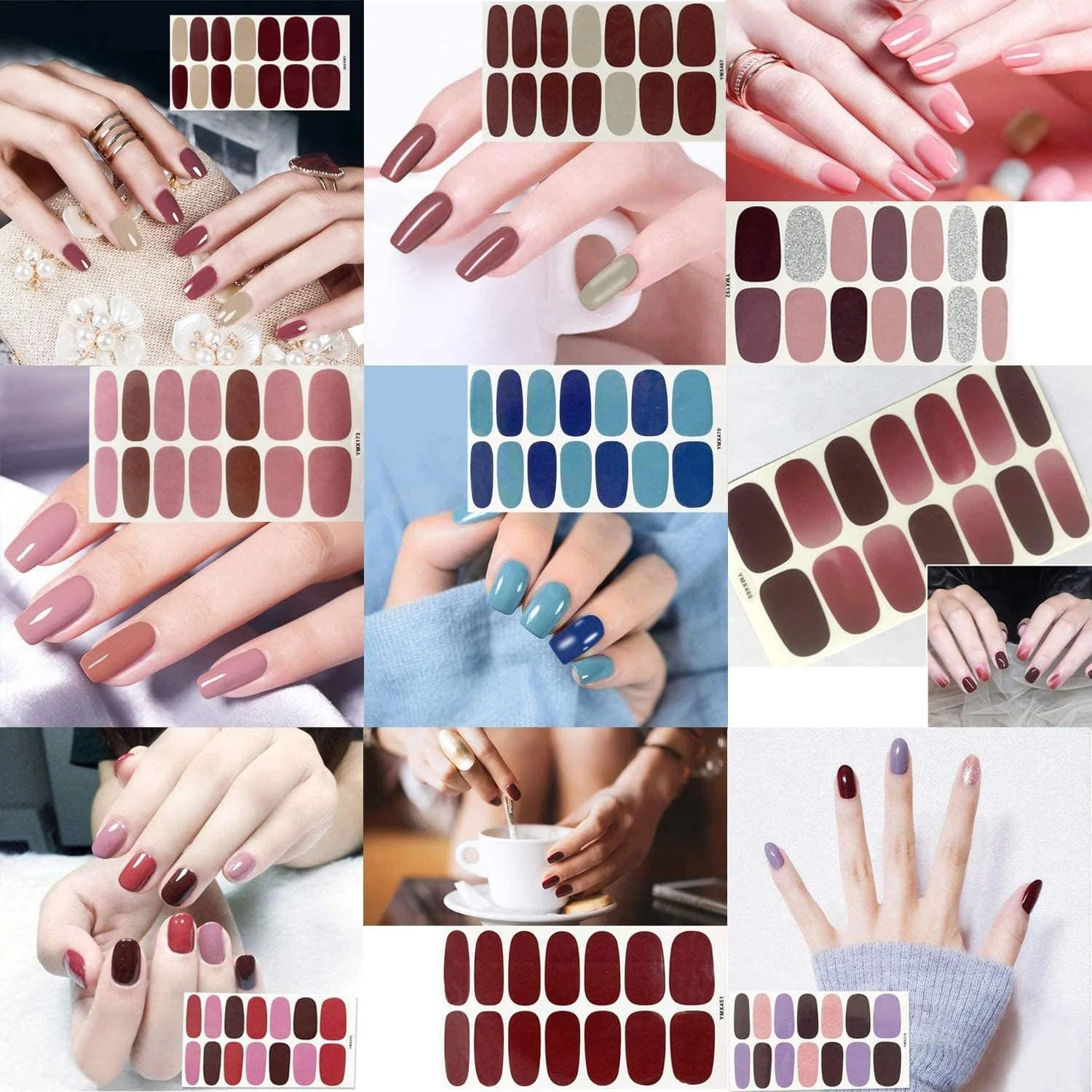 مجموعه برچسب لاک ناخن SYOSI، روکش های خود چسب رنگ ثابت، کیت مانیکور برچسب ناخن کامل برای زنان و دختران، تزئینات رنگی متنوع کلاسیک، 20 ورق مجموعه برچسب لاک ناخن SYOSI، روکش های خود چسب رنگ ثابت، کیت مانیکور برچسب ناخن کامل برای زنان و دختران، تزئینات رنگی متنوع کلاسیک، 20 ورق