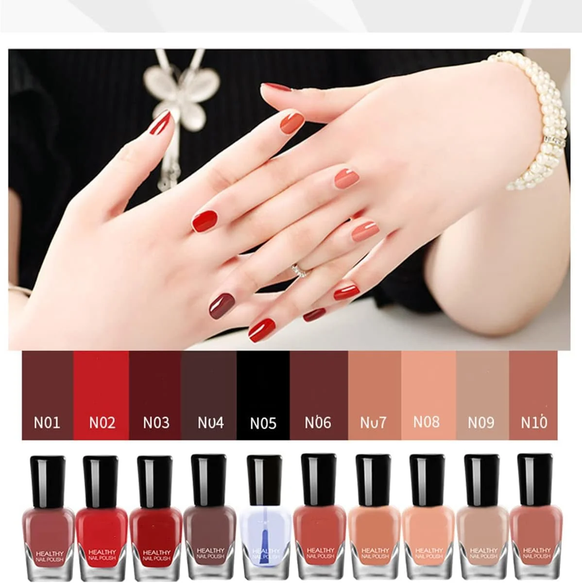 مجموعه لاک ناخن 10 عددی با قابلیت جدا شدن آسان SYOSI، مجموعه لاک ناخن سریع خشک شونده بر پایه آب غیر سمی، لاک ناخن ارگانیک و کاملا طبیعی برای زنان و دختران (مدل 1) مجموعه لاک ناخن 10 عددی با قابلیت جدا شدن آسان SYOSI، مجموعه لاک ناخن سریع خشک شونده بر پایه آب غیر سمی، لاک ناخن ارگانیک و کاملا طبیعی برای زنان و دختران (مدل 1)