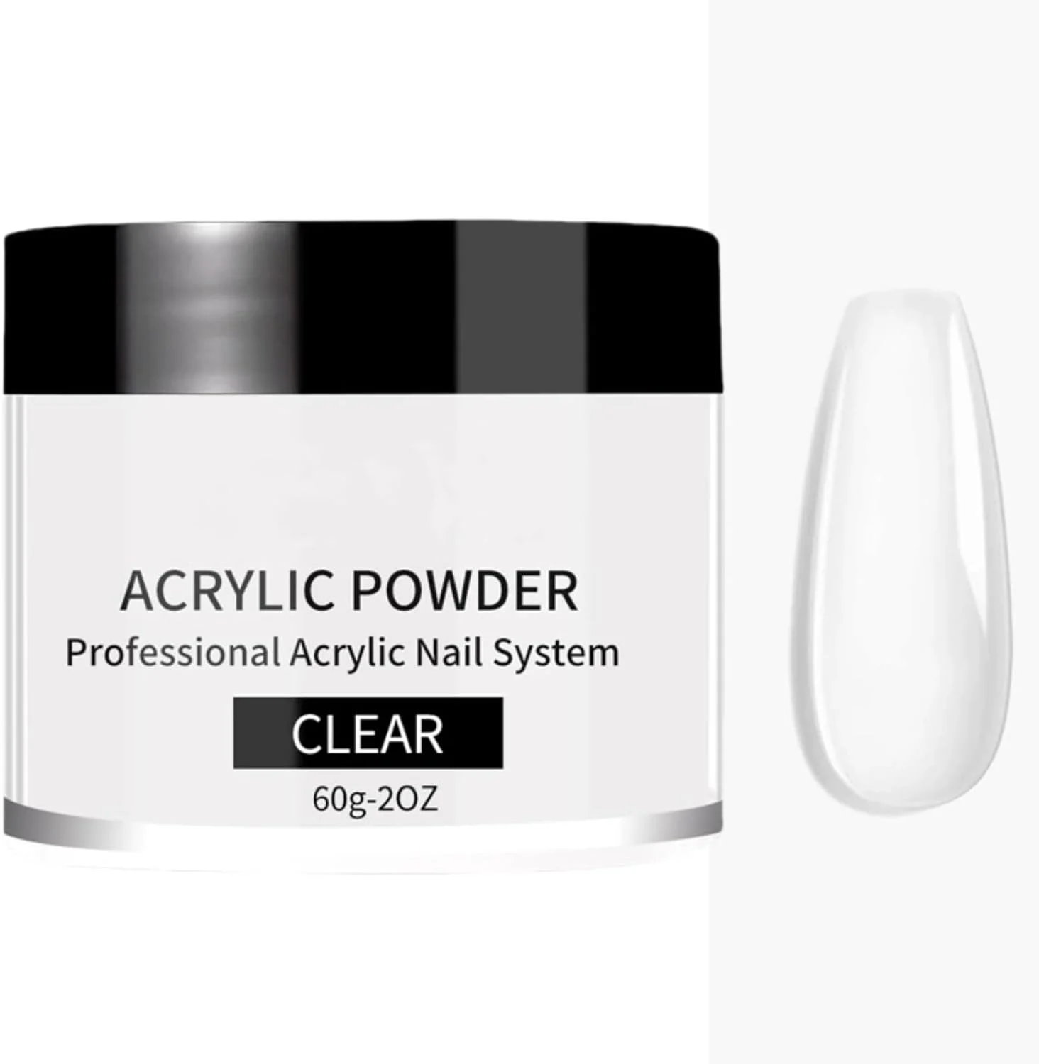 فرمول اکریلیک ناخن شفاف با ظرفیت بزرگ 60 گرمی - ایده آل برای اکستنشن، مجسمه سازی و ناخن های مصنوعی - سیستم خشک شدن سریع، بدون نیاز به لامپ UV
