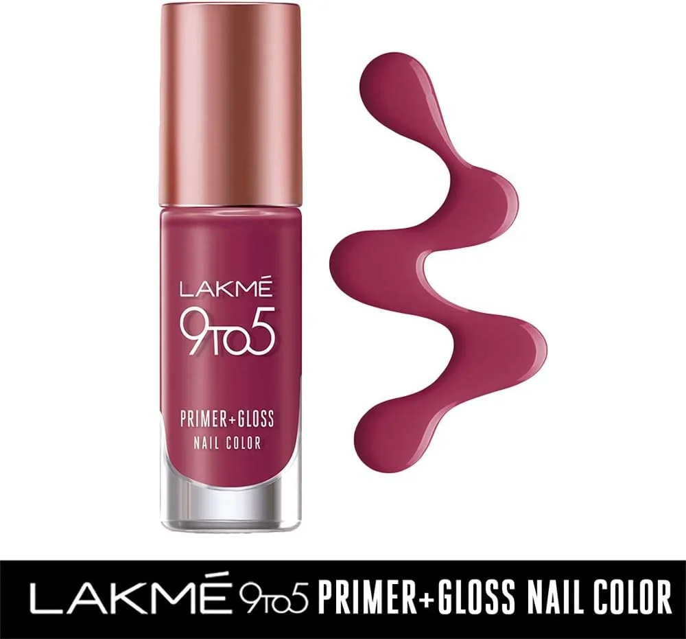 لاکمه 9to5 پرایمر + رنگ لاک براق، بری بیزینس، 6 میلی لیتر