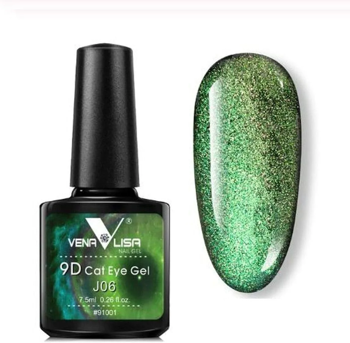 لاک ژل ناخن چشم گربه ای 9D ونالیزا، کهکشانی، مغناطیسی، UV/LED، حجم 7.5 میلی لیتر، لاک ژل هنری 9D کهکشانی مغناطیسی UV LED (V-9D-7.5ml-J06)