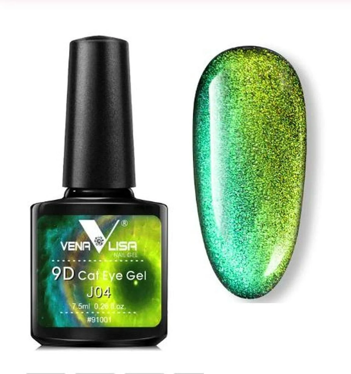 لاک ژل ناخن چشم گربه ای 9D ونالیزا، کهکشانی، مغناطیسی، UV/LED، حجم 7.5 میلی لیتر، لاک ژل هنری 9D کهکشانی مغناطیسی UV LED (V-9D-7.5ml-J04)