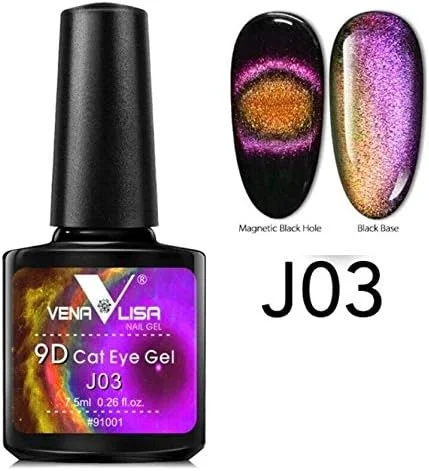 لاک ژل ناخن چشم گربه ای 9D ونالیزا، کهکشانی، مغناطیسی، UV/LED، حجم 7.5 میلی لیتر، لاک ژل هنری 9D کهکشانی مغناطیسی UV LED (V-9D-7.5ml-J03)