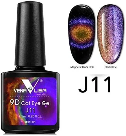 لاک ژل ناخن چشم گربه ای 9D ونالیزا، کهکشانی، مغناطیسی UV/LED، حجم 7.5 میلی لیتر، لاک ژل ناخن 9D کهکشانی مغناطیسی UV LED (V-9D-7.5ml-J11)