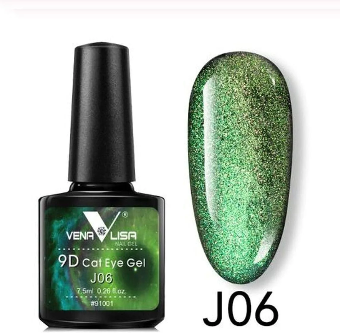لاک ژل ناخن چشم گربه ای 9D ونالیزا، کهکشانی، مغناطیسی، UV/LED، حجم 7.5 میلی لیتر، لاک ژل هنری 9D کهکشانی مغناطیسی UV LED (V-9D-7.5ml-J06)