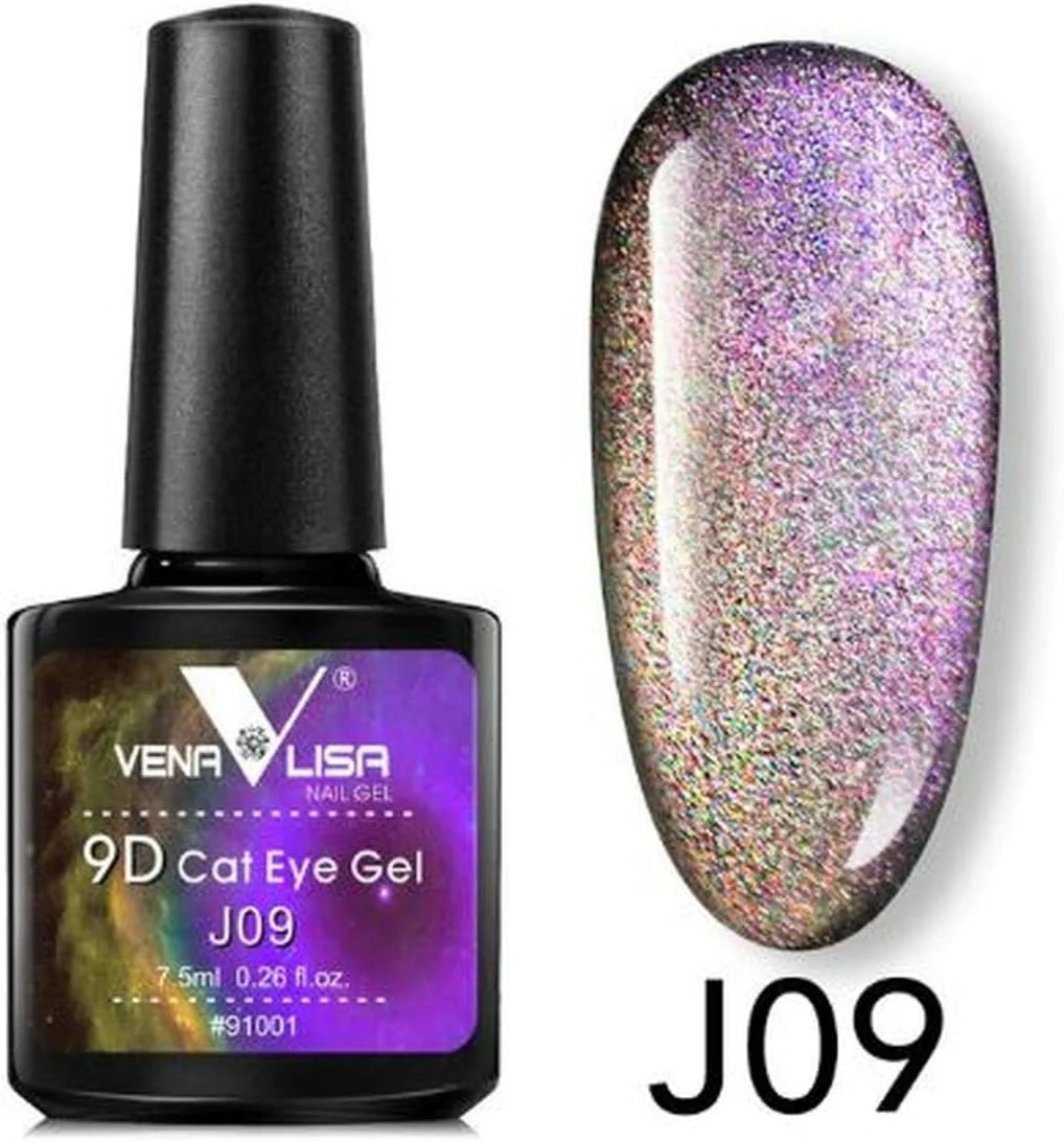 لاک ژل ناخن چشم گربه ای 9D ونالیزا، کهکشانی، مغناطیسی، UV/LED، حجم 7.5 میلی لیتر، لاک ژل ناخن 9D (V-9D-7.5ml-J09)