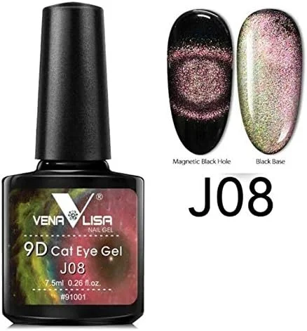 لاک ژل ناخن چشم گربه ای 9D ونالیزا، کهکشانی، مغناطیسی، UV/LED، قابلیت خیساندن، 7.5 میلی لیتر، لاک هنری 9D، لاک ژل ناخن مغناطیسی UV LED (V-9D-7.5ml-J08)