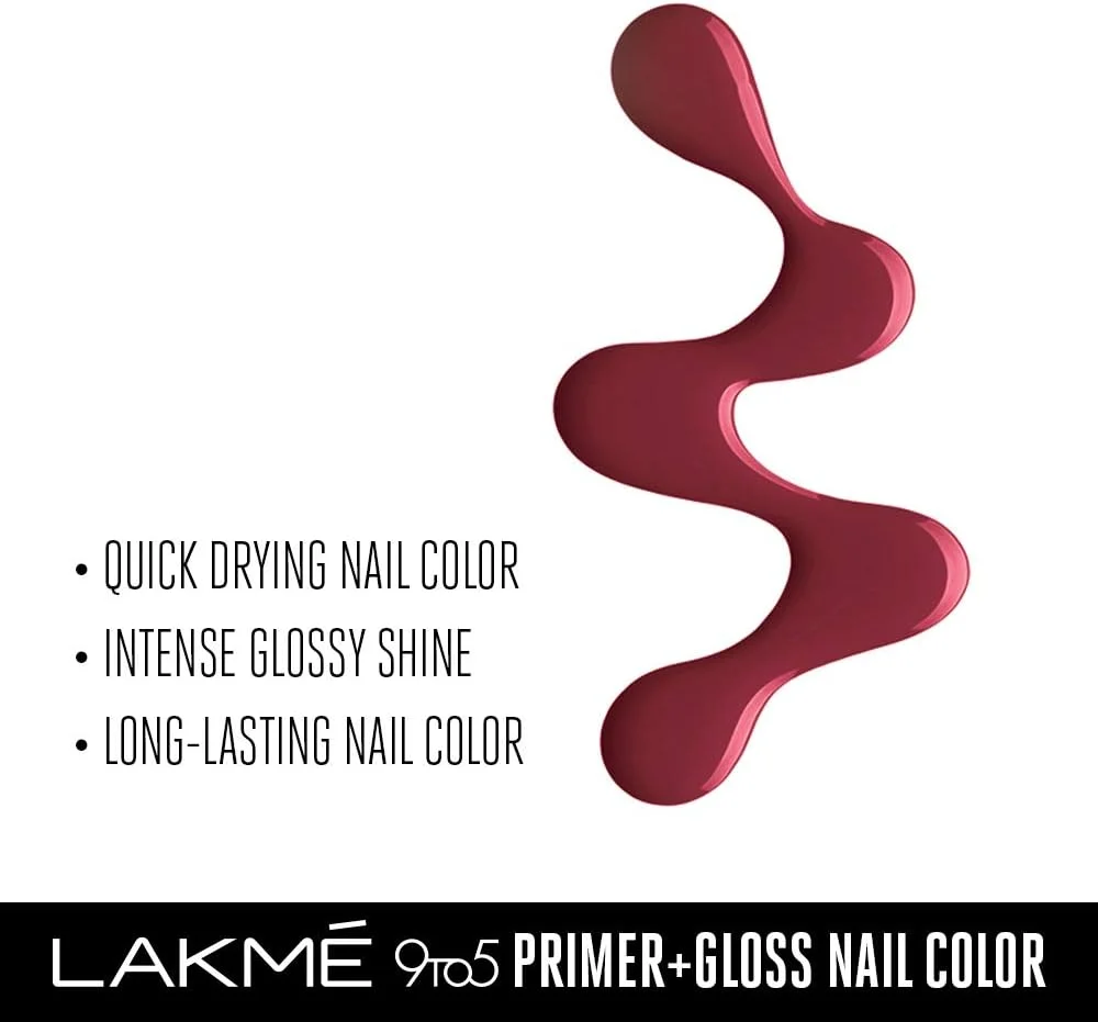 لاکمه 9to5 پرایمر + رنگ لاک براق || Scarlet Blaze || 6 میلی لیتر