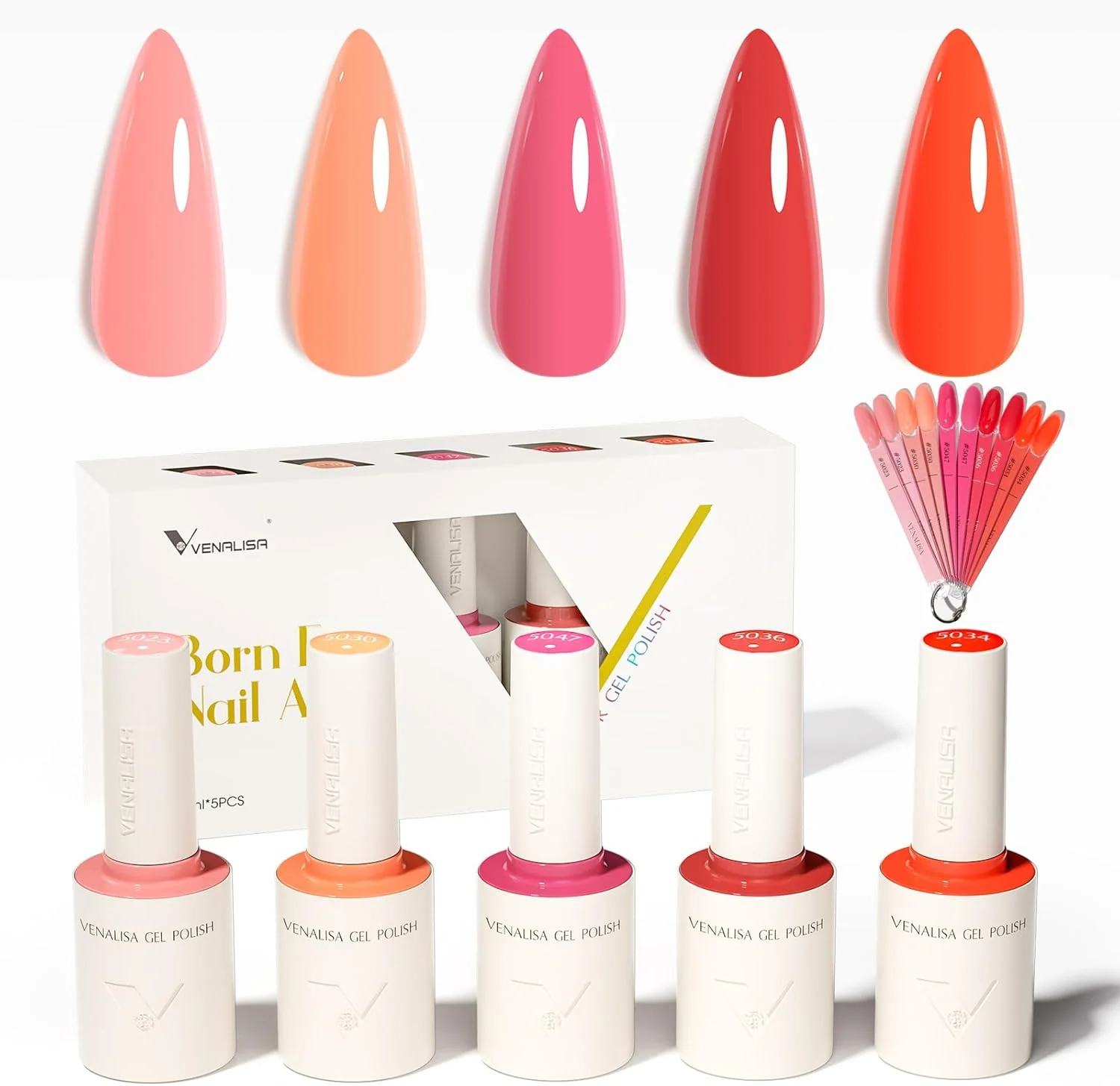 ست لاک ژل ناخن UV ونالیزا، 5 رنگ، لاک ژل، ست لاک ژل، ژل رنگی برای ناخن های ژلی، لاک UV، لاک ژل خیساندنی برای لامپ UV 2501