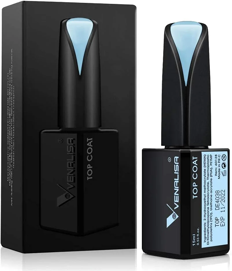 لاک ژل تاپ کت سخت شونده بدون نیاز به تمیز کردن V VENALISA 15ML - مقاوم در برابر خراش، براقیت بالا، ماندگاری طولانی