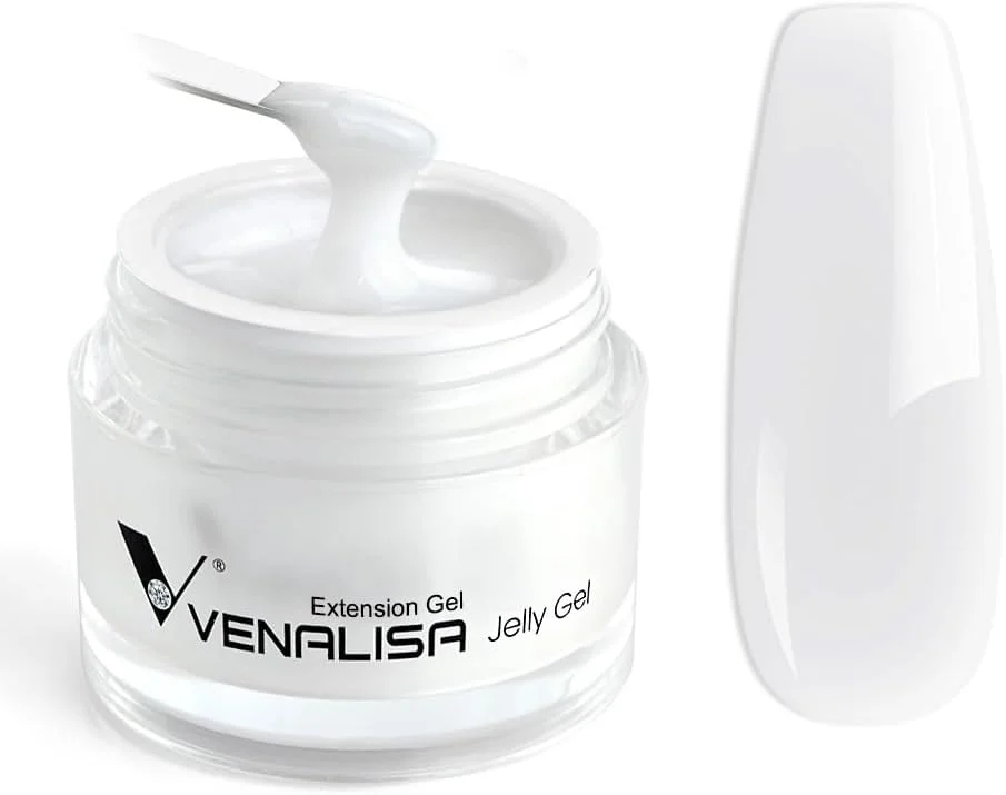 ژل بیلدر ناخن Venalisa، ژل سخت سفید برای تقویت ناخن، ژل UV 50 میلی لیتری، طراحی ناخن، مانیکور، سالن، DIY، خانگی