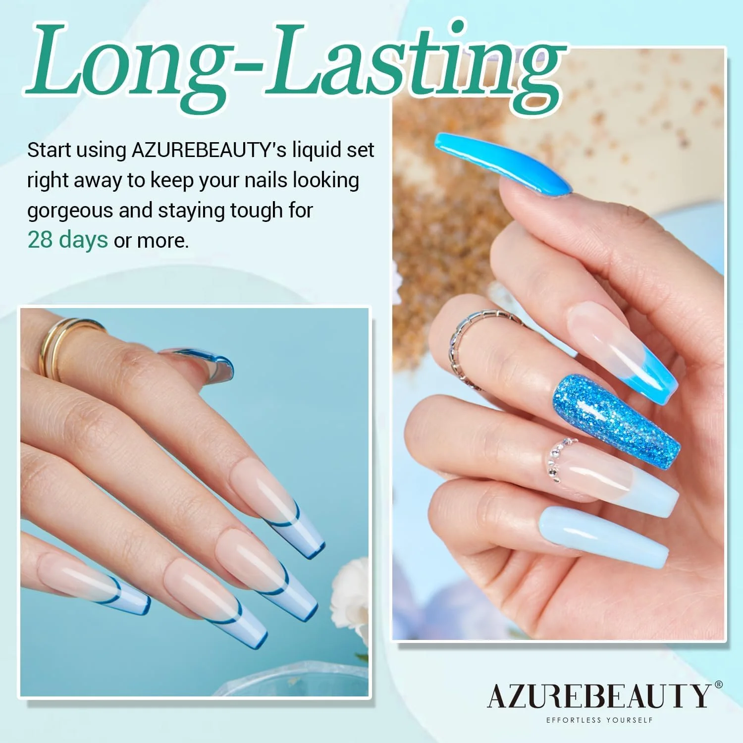 لاک پایه پودر دیپ آبيوتي، ظرفیت بزرگ 40 میلی لیتر، مناسب برای شارژ مجدد پودر دیپ، ست مایع، طراحی ناخن فرانسوی، مانیکور، مناسب مبتدیان، استفاده خانگی و سالنی