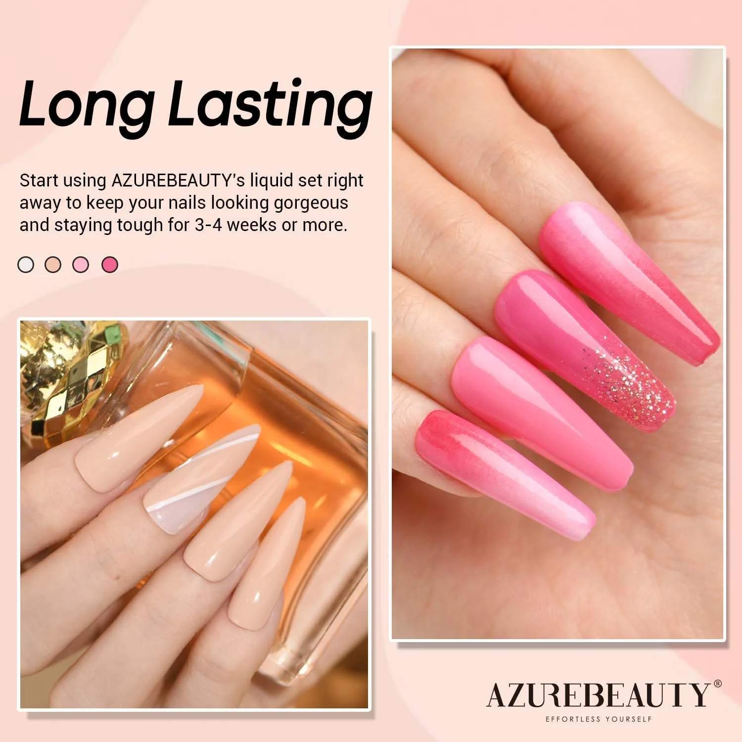 لاک تاپ کت پودر دیپینگ AZUREBEAUTY، 15 میلی لیتر، برای ست پودر دیپ ناخن، طراحی ناخن فرانسوی، مانیکور، مناسب مبتدیان، استفاده شخصی و سالن