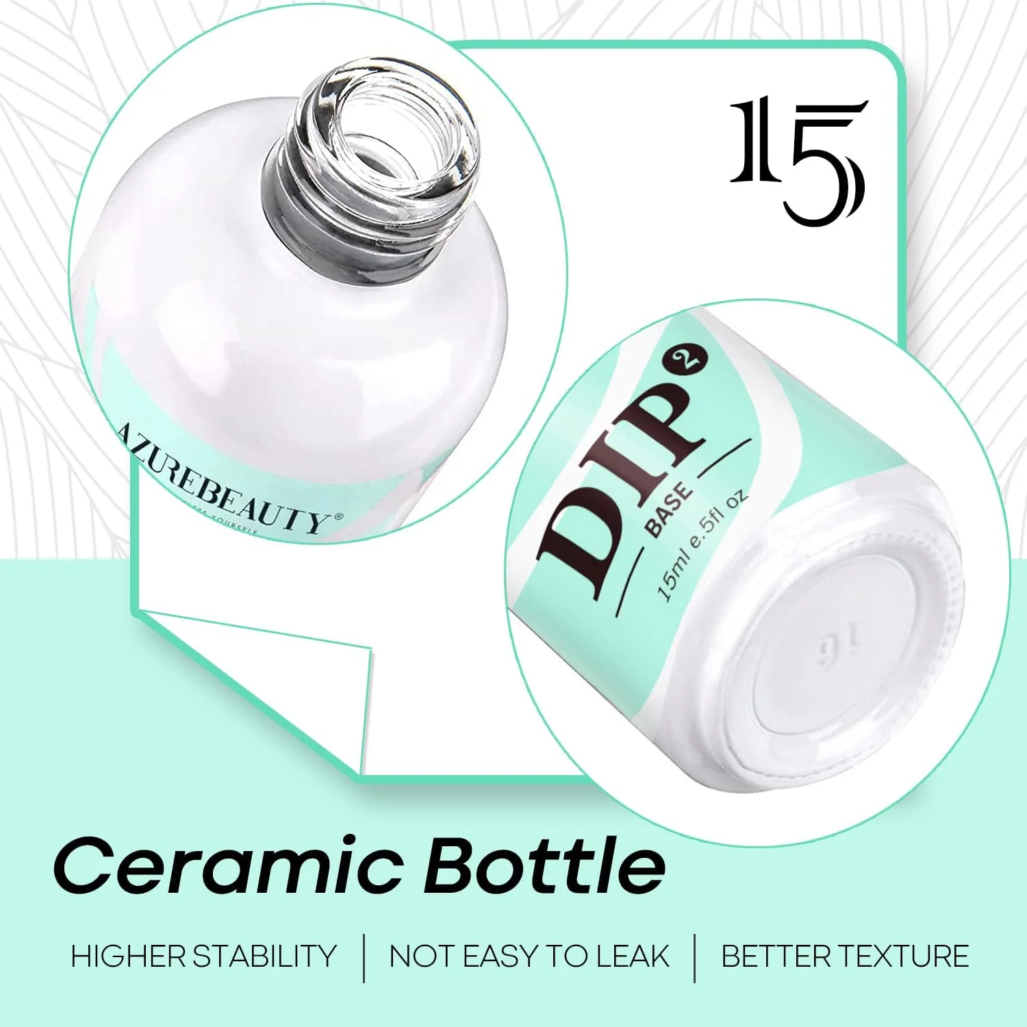 لاک پایه پودر دیپینگ AZUREBEAUTY 15 میلی لیتر برای ست پودر دیپینگ ناخن، طراحی ناخن فرانسوی، مانیکور مبتدی DIY سالن