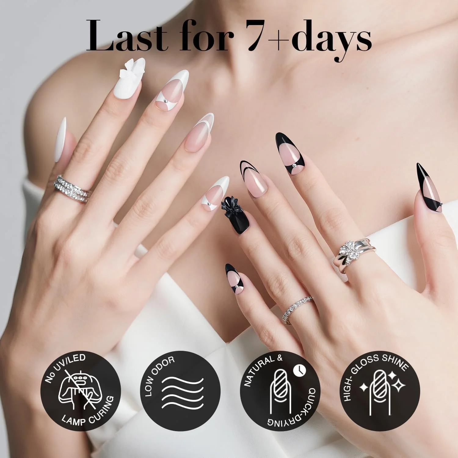 لاک ناخن AZUREBEAUTY، مشکی، خشک شدن سریع، کامل، طبیعی، فوق العاده براق، حرفه ای برای مانیکور و پدیکور DIY در خانه