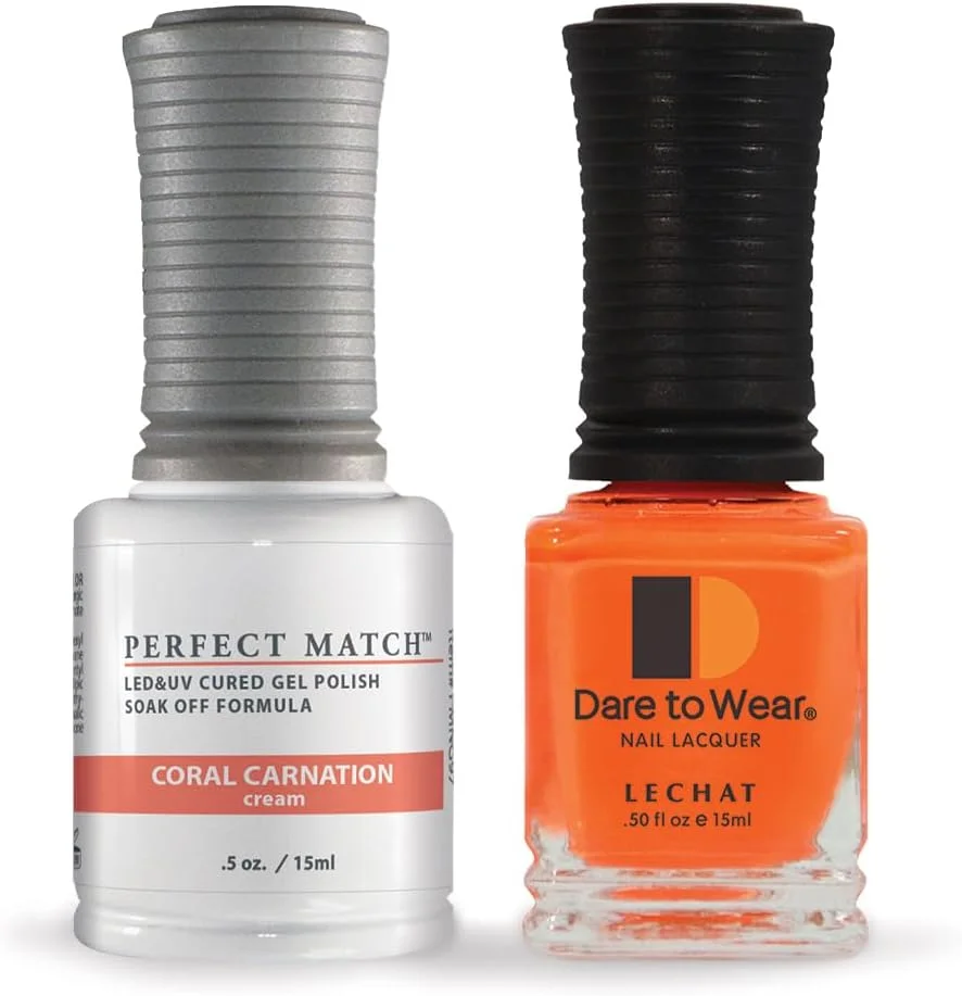 لاک ژل و لاک ناخن یو وی/ال ای دی LeChat Perfect Match، رنگ میخک مرجانی، بسته 1 عددی (1 x 15 میلی لیتر)