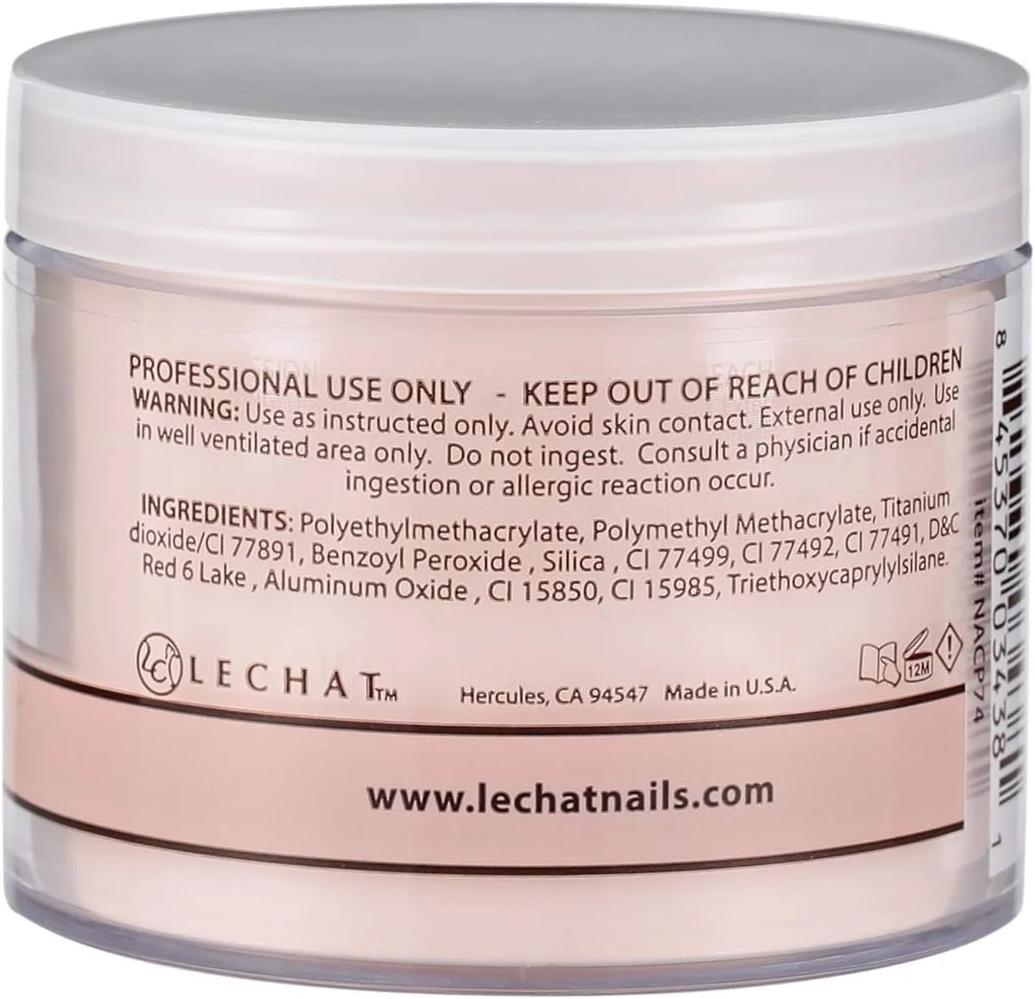 پودر پلیمر اکریلیک طراحی ناخن لچت آمریکا - Bare Nude، ۱۱۲ گرم