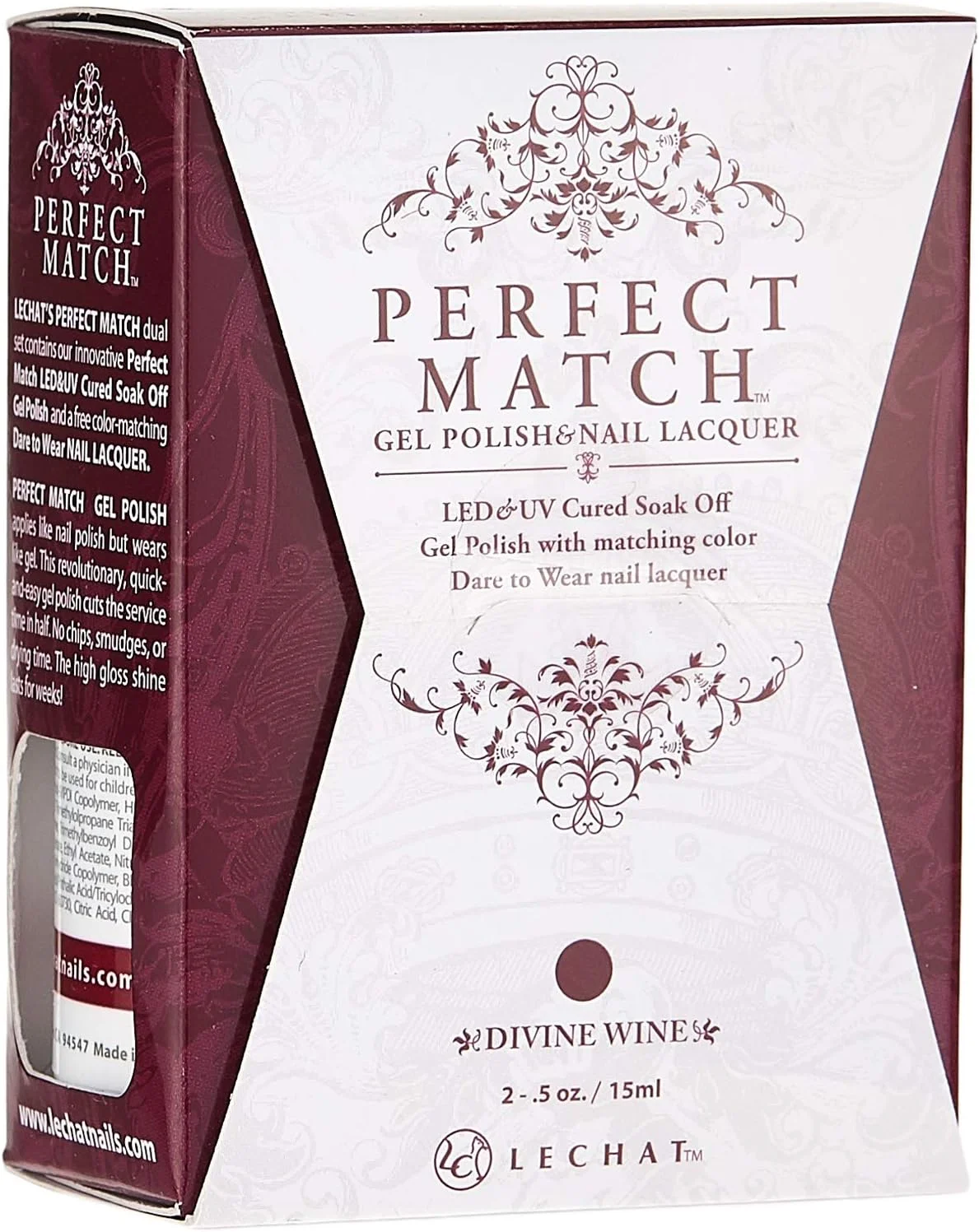 لاک ژل یو وی ال ای دی و لاک ناخن همرنگ لچت - Divine Wine