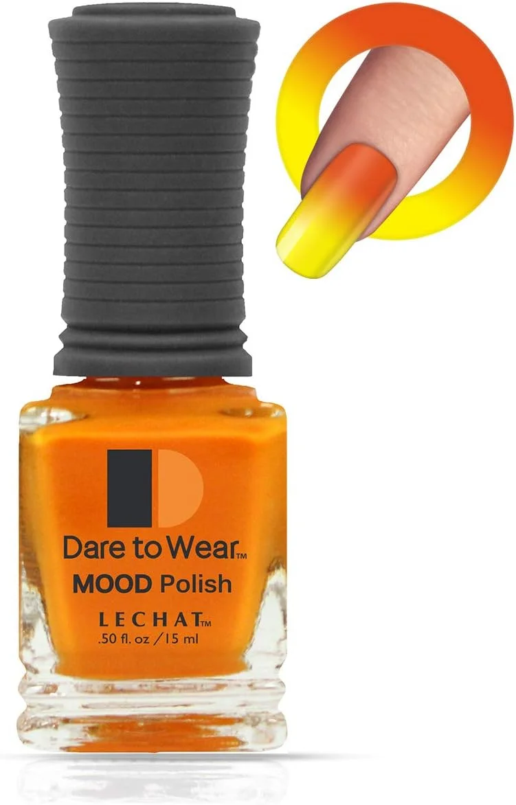 لاک ناخن تغییر رنگ دهنده LECHAT، رنگ انبه تانژی، 15 میلی لیتر