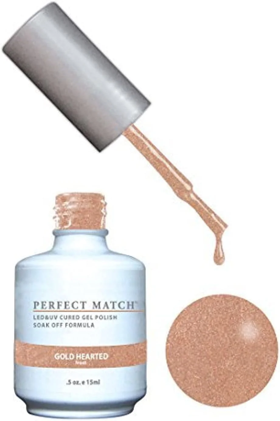 لاک ژل یو وی ال ای دی و لاک ناخن همرنگ - قلب طلایی