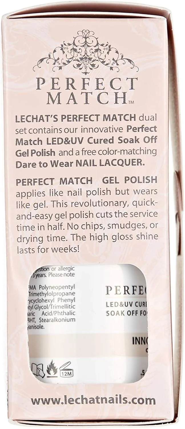 لاک ژل ناخن لچت Perfect Match با قابلیت خشک شدن با LED و UV - Innocence، 15 میلی لیتر