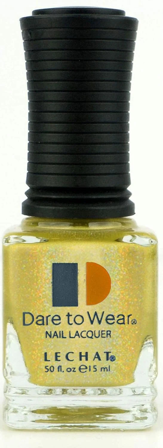 لاک ناخن لی‌چت Dare to Wear طیف رنگی زرد اکلیلی هولوگرافیک مدل Shooting Star حجم 15 میل