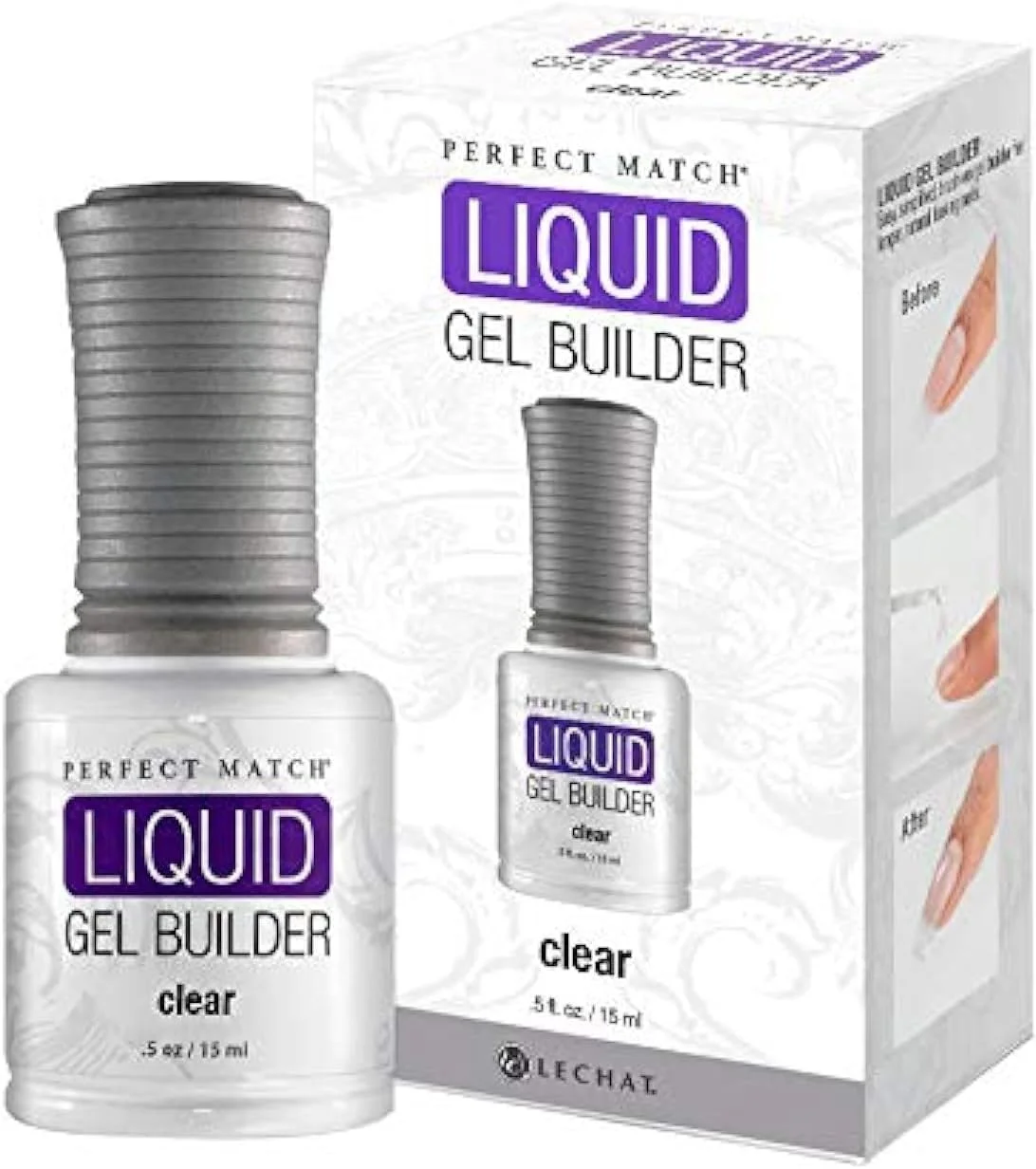 ژل بیلدر مایع شفاف LeChat، مناسب استفاده با لاک ژل، خشک شدن با UV/LED، حجم 15 میلی لیتر، بیلدر ژل ناخن شفاف با ماندگاری طولانی، پرایم بیلدر ژل